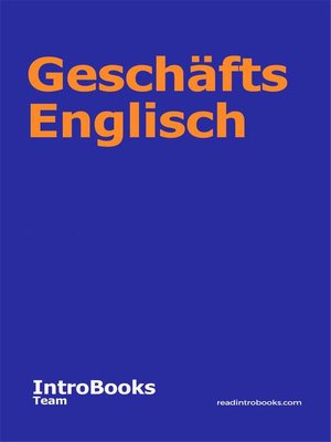 cover image of Geschäfts Englisch